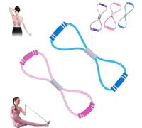 Saludea Resistance Band Figure Resistance Band with Handles Yoga Gym Fitness Pulling Rope for Home Gym Stretch Fitness Strap for Full-Body Workouts Stretching Flexibility (Pink+Blue)