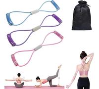 Saludea Resistance Band, Resistance Bands with Handle, Figure 8 Resistance Band, Stretch Fitness Strap, Yoga Gym Fitness Pulling Rope for Full-Body Workouts, Strength Training, 3pcs