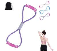 Saludea Resistance Band, Saludea Figure 8 Stretch Rope with Handles, Stretch Fitness Strap for Full-Body Workouts, Exercise Elastic Rope for Home, Gym (Purple)