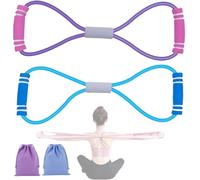 Saludea Resistance Band with Handles, Arm Figure 8 Resistance Band with Handles, Chest Expander, Yoga Gym Fitness Pulling Rope 8 Word Elastic for Arm and Shoulder Stretch (2 Pcs-B)