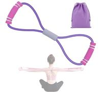Saludea Resistance Band with Handles, Arm Figure 8 Resistance Band with Handles, Chest Expander, Yoga Gym Fitness Pulling Rope 8 Word Elastic for Arm and Shoulder Stretch (Purple)