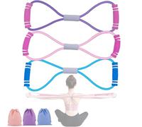Saludea Resistance Band with Handles, Arm Figure 8 Resistance Band with Handles, Chest Expander, Yoga Gym Fitness Pulling Rope 8 Word Elastic for Arm and Shoulder Stretch (3 Pcs)