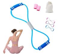 Saludea Resistance Band with Handles, Figure 8 Exercise Bands for Women, Suitable for Women'S Home Full-Body Workouts, Yoga Fitness, Muscle Building, Have A Perfect Shoulders Neck (Blue)