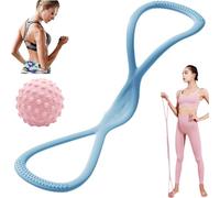 Saludea Resistance Band with Handles FlexEase, Figure 8 Exercise Bands for Women Men, High Elastic Silicone Yoga Stretch Arm Back Sculpt Back Shoulder Posture Correction (Blue)