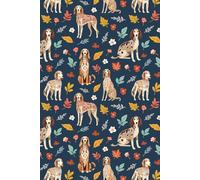 Saluki Dog Friends in Blue Autumn Notebook: A Fall Season Themed Floral Diary Journal Notebook for Dog Lovers; 6x9 inches with 120 Blank Lined Page