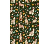 Saluki Dog Friends in Green Autumn Notebook: A Fall Season Themed Floral Diary Journal Notebook for Dog Lovers; 6x9 inches with 120 Blank Lined Page
