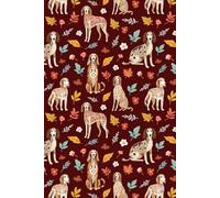 Saluki Dog Friends in Red Autumn Notebook: A Fall Season Themed Floral Diary Journal Notebook for Dog Lovers; 6x9 inches with 120 Blank Lined Pages