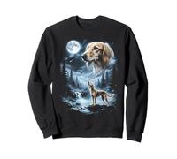 Saluki Howling to the Moon Retro 90's Dog Sweatshirt