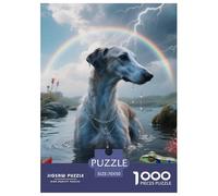 Saluki Jigsaw Puzzles for Adults 1000 Beautiful Decoration Puzzle Pet Dog Challenging Puzzles Gifts for Men70x50cm/1000pcs