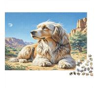 Saluki Paper Large Dog in Desert with Mesas at Night Jigsaw Puzzle Set Brain Training Birthday Gift 70x50cm/1000pcs