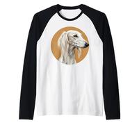 Saluki Sighthound Dog Owner Pet Breed Portrait Puppy Animal Raglan Baseball Tee