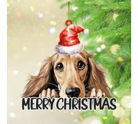 Saluki Xmas Ornament Cartoon Funny Dog Christmas Ornaments Keepsake Holiday Christmas Tree Party Decorations Hanging Acrylic Ornament Pendant for Neighbor Friends