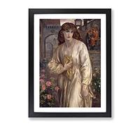 Salutation Of Beatrice By Dante Gabriel Rossetti Classic Painting Framed Print | A2 Black Framed Wall Art | Ready to Hang | Classic Historical Picture | Living Room Bedroom Lounge Office