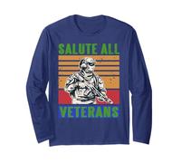 Salute All Veterans Brave Military Service Heroes Long Sleeve T-Shirt