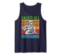 Salute All Veterans Brave Military Service Heroes Tank Top