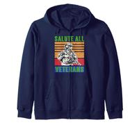 Salute All Veterans Brave Military Service Heroes Zip Hoodie