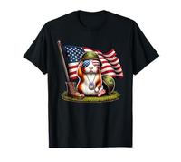 Salute Guinea Pig American USA Flag Memorial Day 4th of July T-Shirt