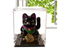 Saluting Cat Statue, Self-contained Figure with Motion by Solar Energy - Decorative Cat Statue | For Dashboard, Home, Office, Shop, Birthday, Wedding, New Year Gift