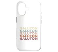Saluton Esperanto 70s Retro-Style Sunset-Aesthetic Greeting Case for iPhone 17