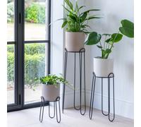 Saluzzo Black Plant Stand H64cm D22cm Ivyline Black One Size