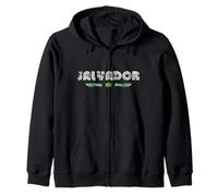 Salvador Brazil 70s 80s Retro Type Flag Graphic Zip Hoodie