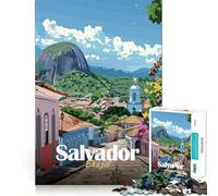 Salvador, Brazil Cityscape 1000 Pieces Jigsaw Puzzles for Adults Memory Gain Calm Mind Design Assembly Creative Gift (38x26cm)