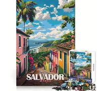Salvador, Brazil Cityscape Hard Jigsaw Puzzle for Adults 1000 Pieces Recall Boost Quiet Calm Smooth Cut Classic Gift (38x52cm)