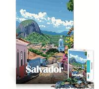 Salvador, Brazil Cityscape Jigsaw Puzzles for Adults1000 Pieces Improve Memory Relax Mind Sharp Edge Art Collection Piece (50x75cm)