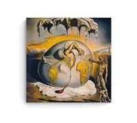 Salvador Dali Famous Paint (Geopolitical Child Watching The Birth of The New Man) Canvas Wall Art Print Poster for Bedroom Dorm Living Room Decor 16x16inch(40x40cm)