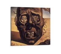 Salvador Dali Famous Paint (The Face of War) Print PosterWall Art Canvas Poster Music Albums And Movies Decorative Painting for Living Bed Room 12x12inch(30x30cm) Frame-style