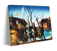 Salvador Dali Famous Painters' Works（Swans Reflecting Elephants）Printing Posters Wall Art Scroll Canvas Painting Picture Living Room Decor Home 12x18inch(30x45cm)