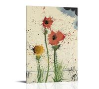 Salvador Dali Flowers Waterproof And Stain Resistant Wall Paintings High-definition Spray Painted Decorative Paintings Study And Coffee Shop Decorations Fade ResistantFrame-style16x24inch(40x60cm)