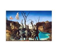 Salvador Dali Swans Canvas Poster for Office Decor Gift