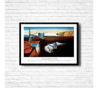 Salvador Dali - The Persistence of Memory print, Famous classic paintings, Iconic painters art work, A4 / A3 Home Decoration Wall Art Deco, Frame options available (A4 Framed (Black))