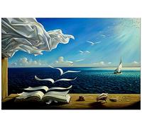 Salvador Dali Wall Art Dalí Wave Book Framed Painting Canvas Art For Bedroom Livingroom Decoration Ready to Hang