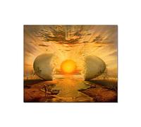 Salvador Dali Wall Art Pictures L'Aurora Abstract Egg Sun Rays Canvas Paintings New World Prints Painting Home Decor 50x70cm(20x28in) Inner Framed Wall Art