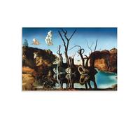 Salvador Dali Wall Art Prints 《Swans Reflecting Elephants》art Poster Canvas Wall Art Prints Poster Photo Picture Painting Posters Room Decor 16x24inch(40x60cm)