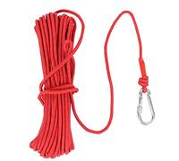 Salvage Rope Fishing Rope Safety Rope High Strength Polyester Rope with Carabiner for Magnet Fishing Camping Hiking Boating Anchor Outdoor Activities Red 20m 65.6ft