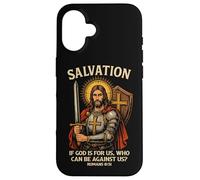 Salvation Christian Warrior Jesus Romans 8:31 Bible Verse Case for iPhone 16