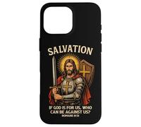 Salvation Christian Warrior Jesus Romans 8:31 Bible Verse Case for iPhone 16 Pro Max