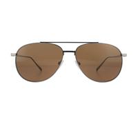 Aviator Grey Brown Sunglasses Salvatore Ferragamo Grey One Size