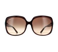 Rectangle Brown Brown Gradient Sunglasses Salvatore Ferragamo Brown One Size