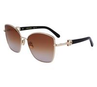 Salvatore Ferragamo SF312SR 745 Womenâs Sunglasses Gold Size 60
