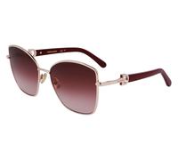 Salvatore Ferragamo SF312SR 773 Womenâs Sunglasses Gold Size 60