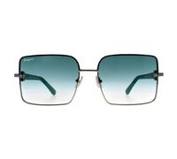 Salvatore Ferragamo Women's Square Silver Petrol Blue Gradient SF302SL Salvatore Ferragamo Silver One Size