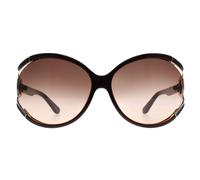 Salvatore Ferragamo Women's Round Dark Brown Brown Grey Gradient SF600S Salvatore Ferragamo Brown One Size