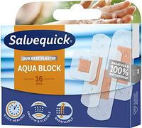 Salvequick | Aqua Block 16 | 100% Waterproof Plaster that Allows the Skin to Breathe, accelerates Healing and Reduces the Risk of Scarring | 16 Units, Black