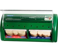 SALVEQUICK PLASTER DISPENSER WITH 40 WATERPROOF AND 40 FABRIC PLASTERS GREEN