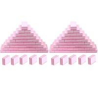 SALVMARY Mini Nail Buffer Blocks, 100/180 Grit Sponge Buffing Sanding Block File for Natural Gel Acrylic Nails Manicure Tools Set 50 Pcs, Pink (Pack of 2)
