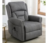 salvo fabric electric lift and tilt recliner chair in grey